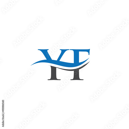 Water Wave YF Logo Vector. Swoosh Letter YF Logo Design for business and company identity. photo