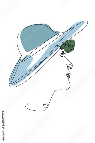 Face With Hat Line Art