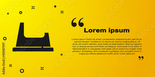 Black Baby potty icon isolated on yellow background. Chamber pot. Vector.