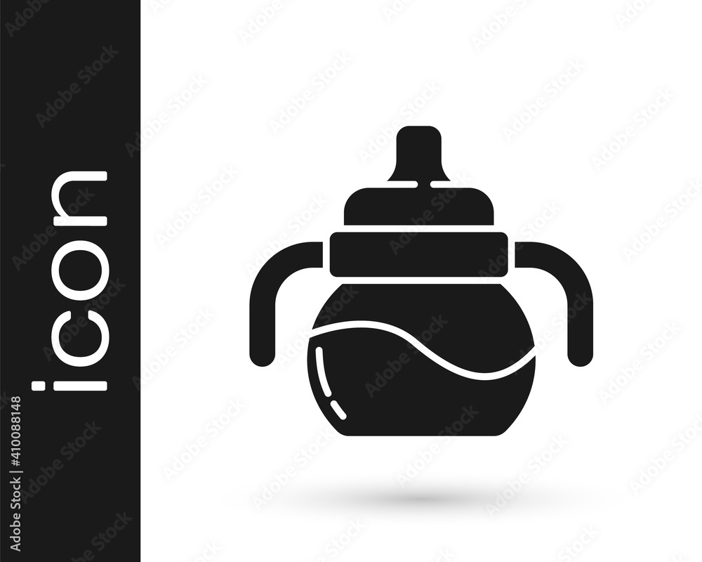 Obraz premium Black Baby bottle icon isolated on white background. Feeding bottle icon. Milk bottle sign. Vector.