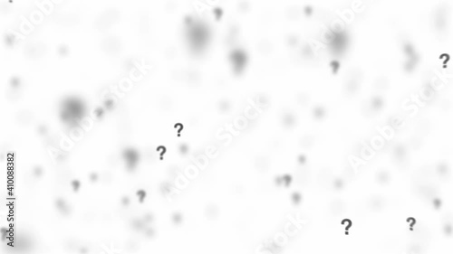 Questions and confusion backdrop animation on white background photo