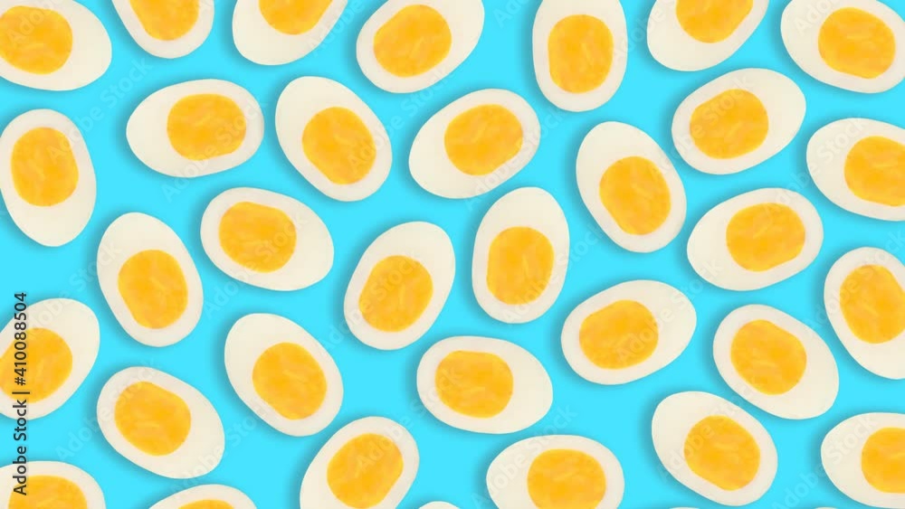 Boiled cut easter eggs pattern changes background color from blue to yellow Boiled cut easter eggs pattern changes background color from blue to yellow