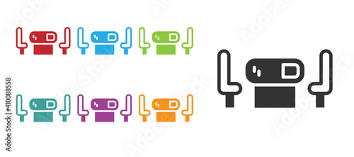 Black Poker table icon isolated on white background. Set icons colorful. Vector.
