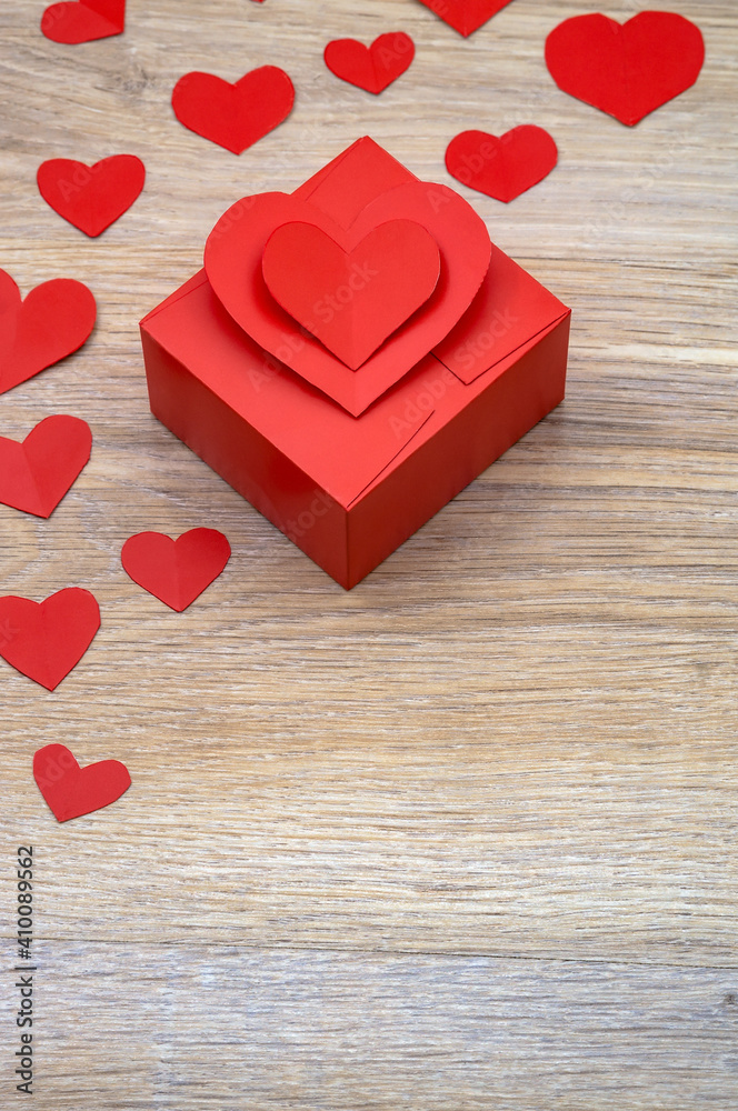 Holiday package with a heart. A handmade gift. Gift wrapping. Holiday package with a heart. A handmade gift. Gift wrapping.