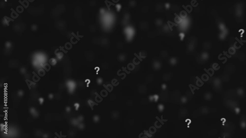 Questions and confusion backdrop animation on black background