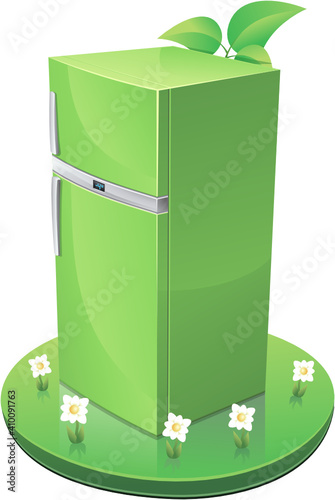 Ecological green refrigerator (cutout)