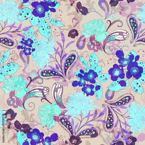 Beautiful seamless floral pattern background. 