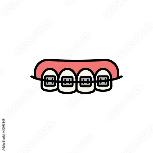 The line dentistry icon. Dental flat vector elements.