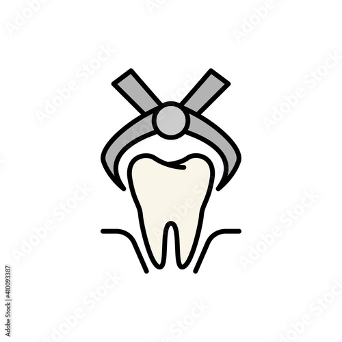 The line dentistry icon. Dental flat vector elements.