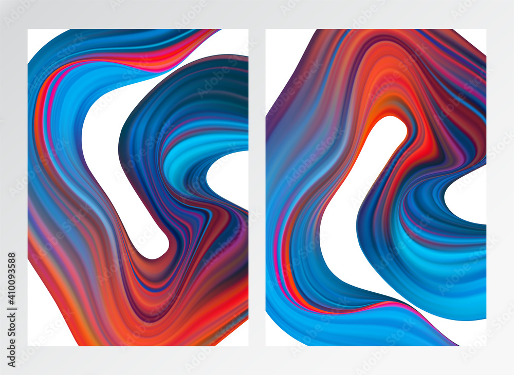 Vector Set of abstract colorful flow backgrounds. Modern design. Stock ...
