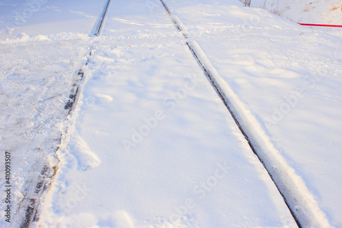 snow-covered rails