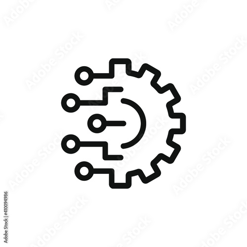 Foto Digital technology gear icon concept isolated on white background