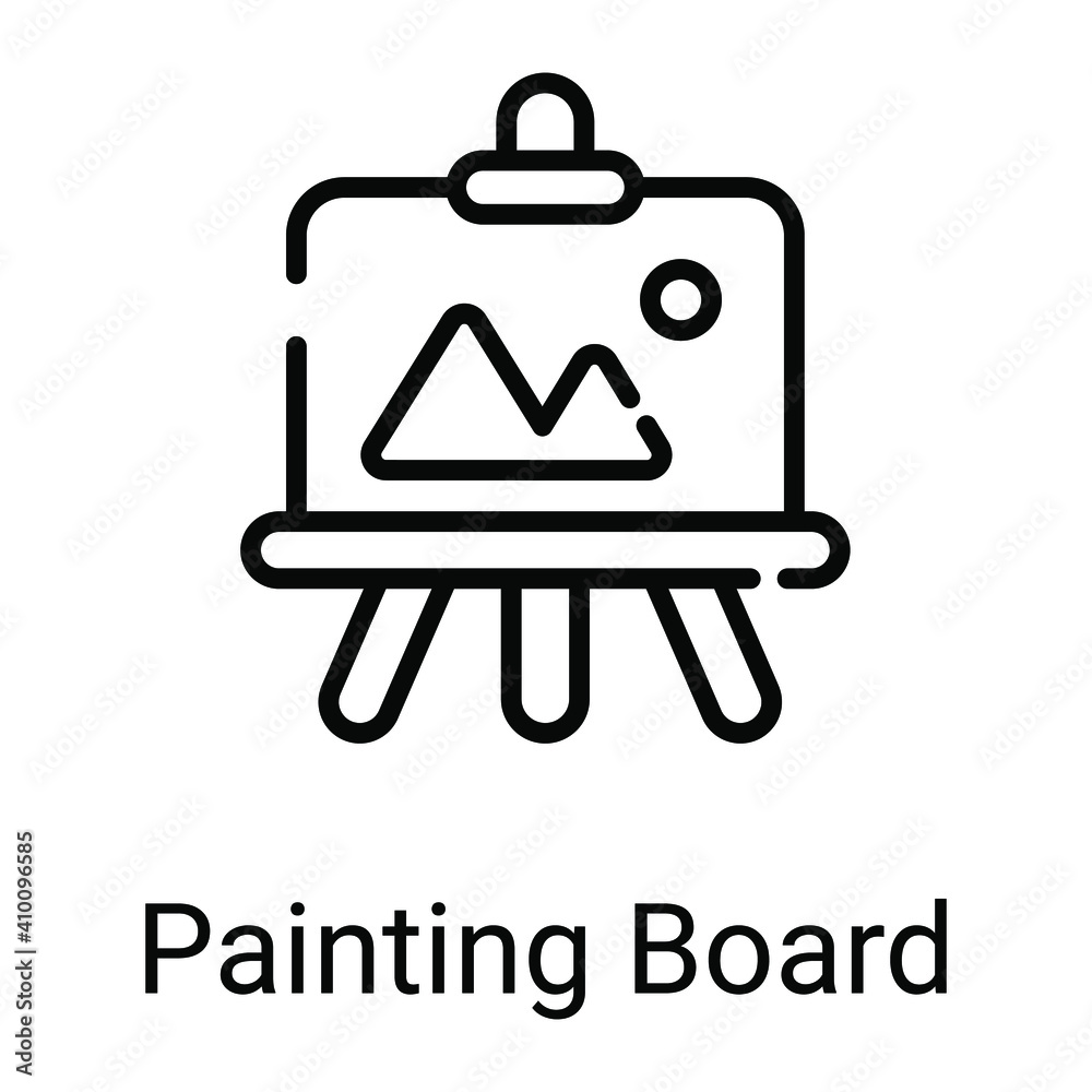painting stand line icon isolated on white background painting stand line icon isolated on white background