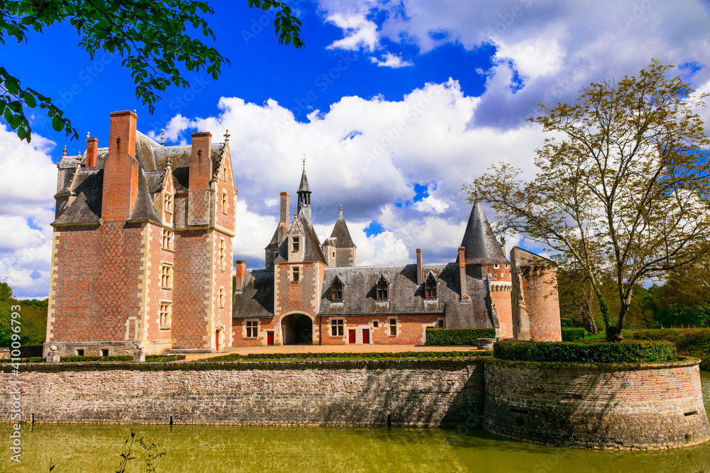 Romantic beautiful castles of Loire valley - chateau du Moulin. France Romantic beautiful castles of Loire valley - chateau du Moulin. France