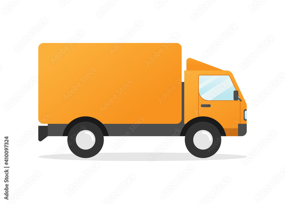 Delivery truck flat design icon illustration Delivery truck flat design icon illustration