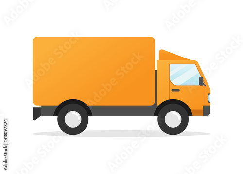 Delivery truck flat design vector illustration © Agung