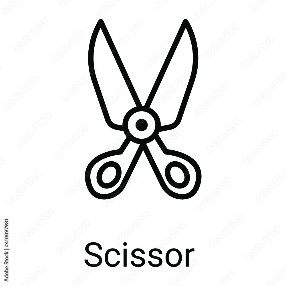 scissor line icon isolated on white background scissor line icon isolated on white background