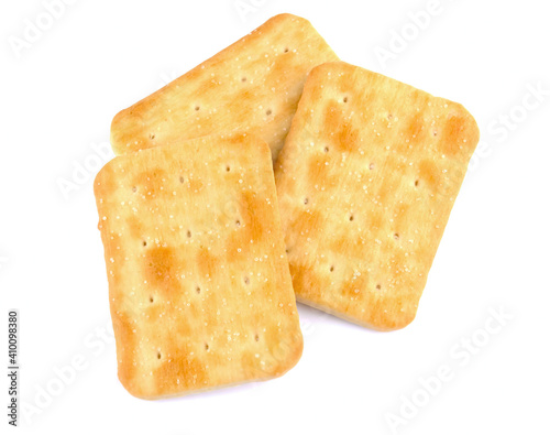 Crispy cracker isolated on white background