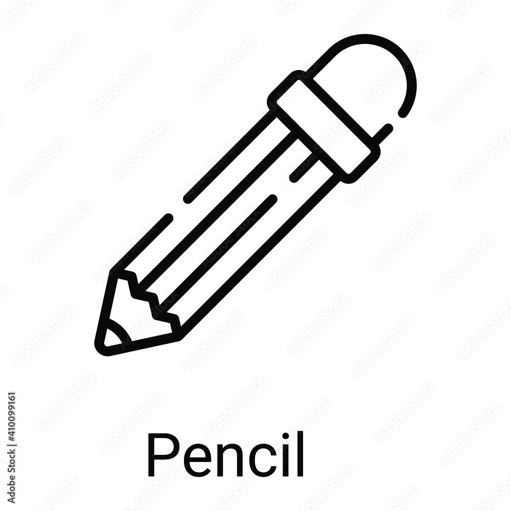 pencil line icon isolated on white background