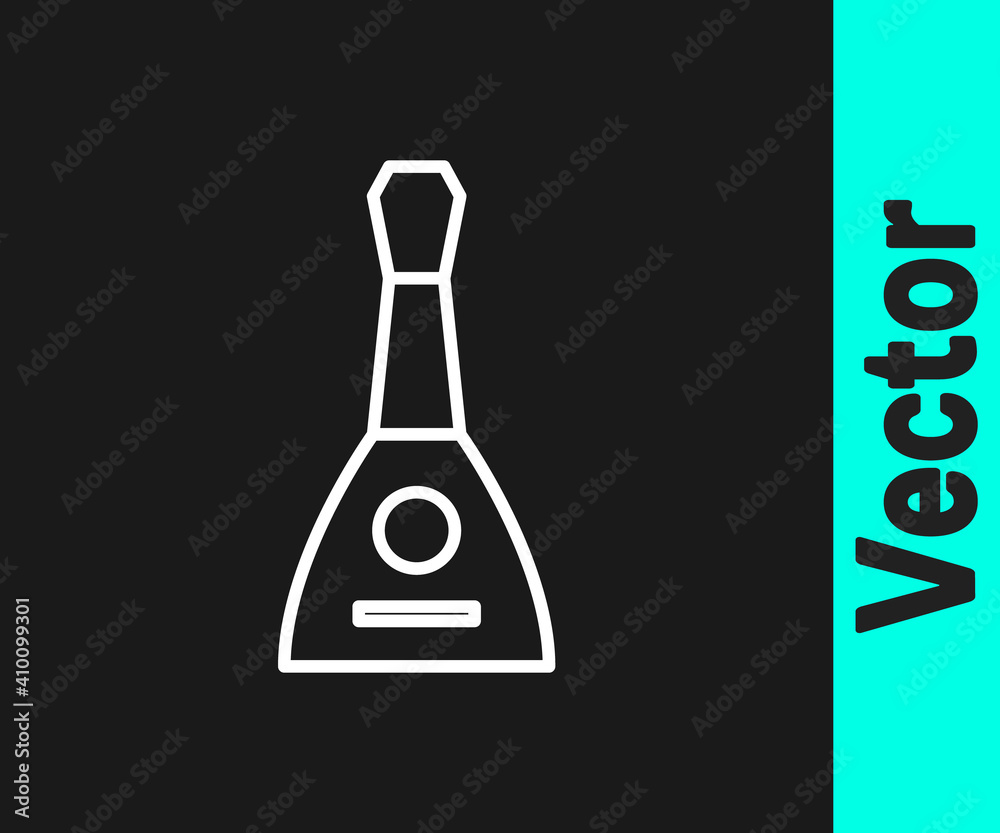 White line Musical instrument balalaika icon isolated on black background. Vector. White line Musical instrument balalaika icon isolated on black background. Vector.