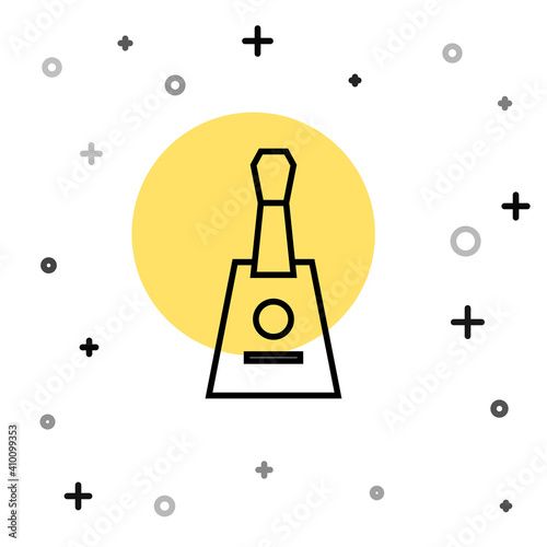 Black line Musical instrument balalaika icon isolated on white background. Random dynamic shapes. Vector.