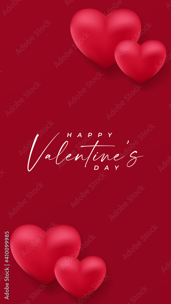 Valentine's Day background design with text space using red and white color of heart shape .