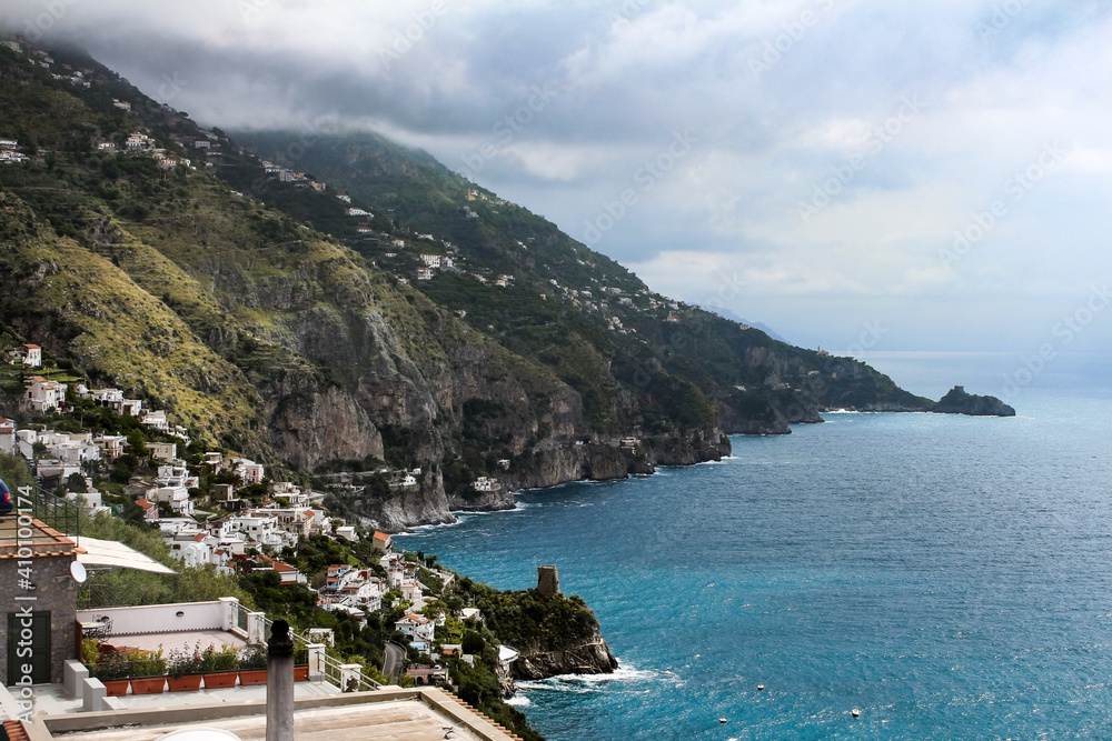 Terrace view of the beautiful Amalfi Coast,  Campania, Italy