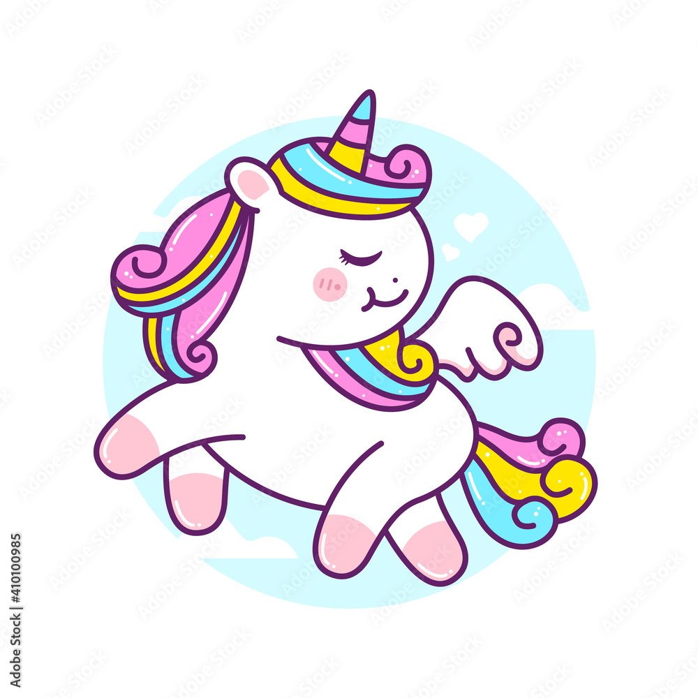 cute little unicorn flying in the sky cute little unicorn flying in the sky
