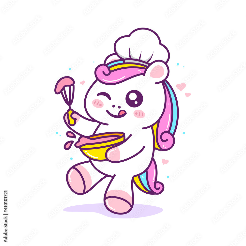 cute little chef unicorn wear hat cute little chef unicorn wear hat