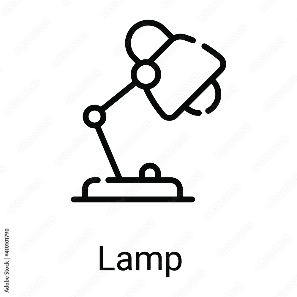 lamp vector line icon isolated on white background lamp vector line icon isolated on white background