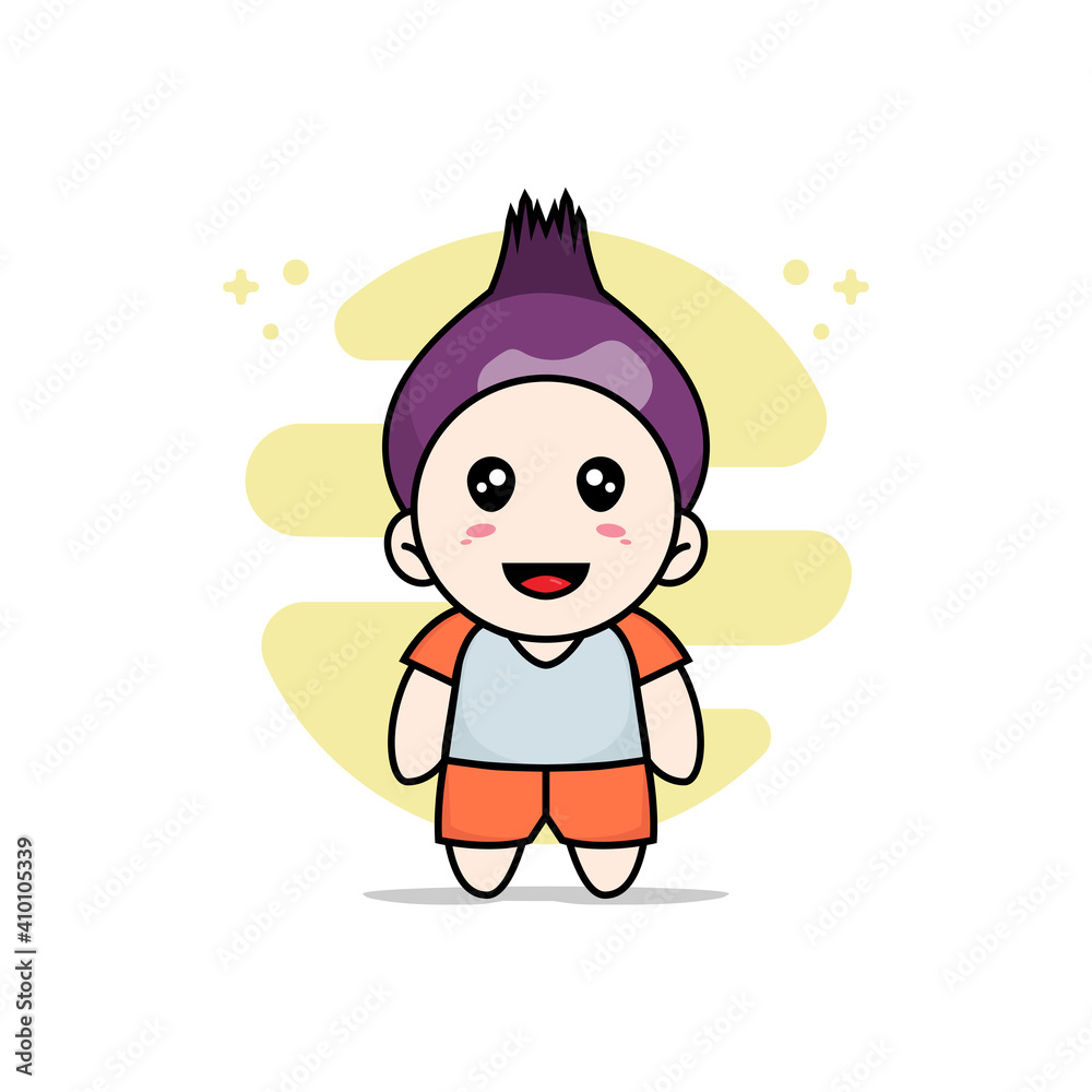 Cute kids character wearing onion costume. Cute kids character wearing onion costume.