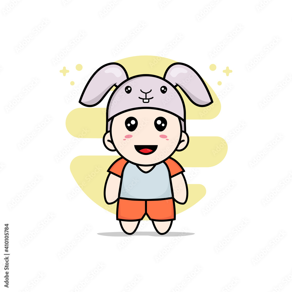 Cute kids character wearing rabbit costume. Cute kids character wearing rabbit costume.