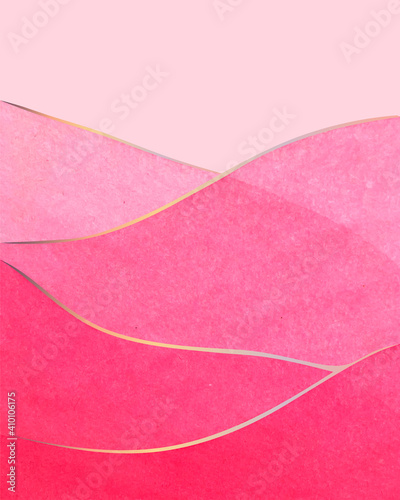  Watercolor pink background with gradient contours, for backdrop, for invitation, wedding, congratulations. Vector illustration