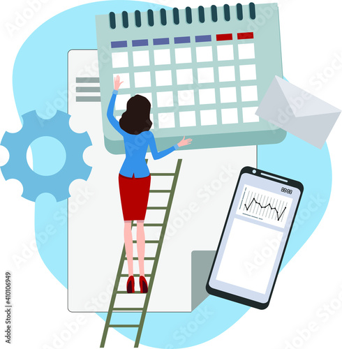 Webinar, business seminar, stylized image, vector.