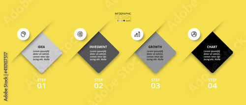 kite design 4 steps can use planning or explain information of business or organization. infographic design.