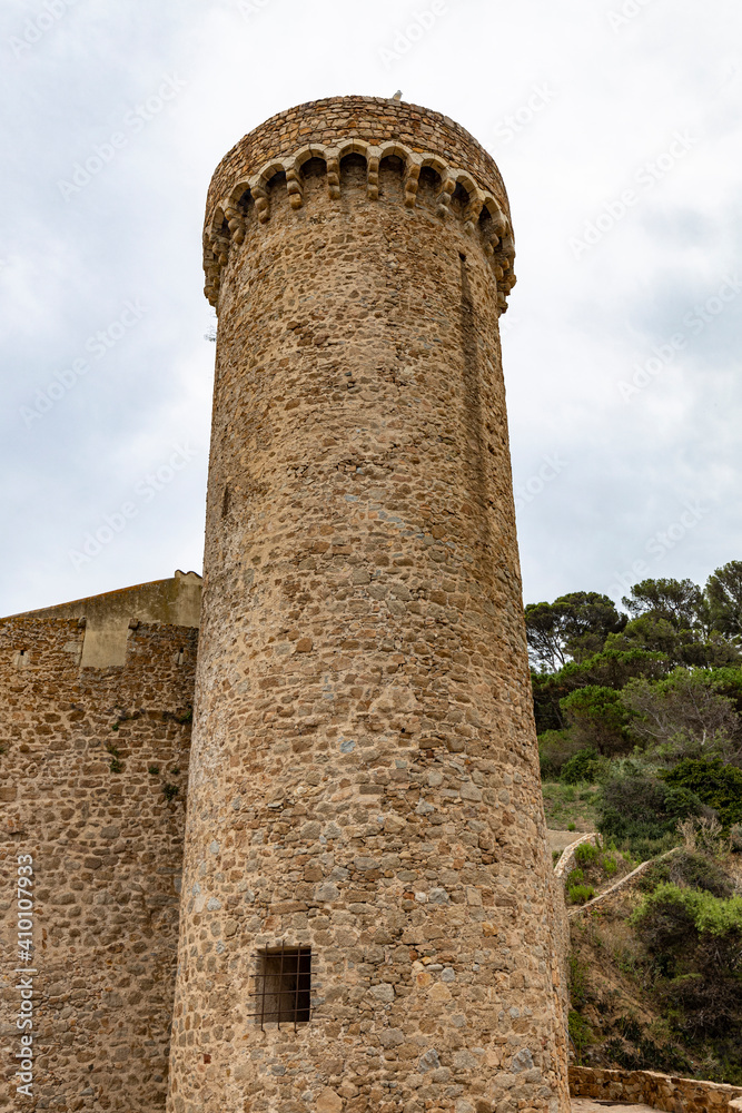 Tower of a wall in Tossa de Mar, Catalonia, Spain