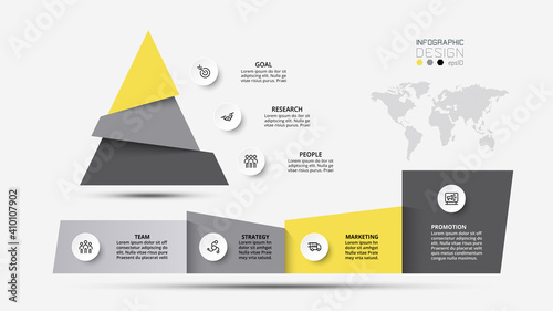 The display proportion of the data is segmented to work and present it describes processes. vector infographic.