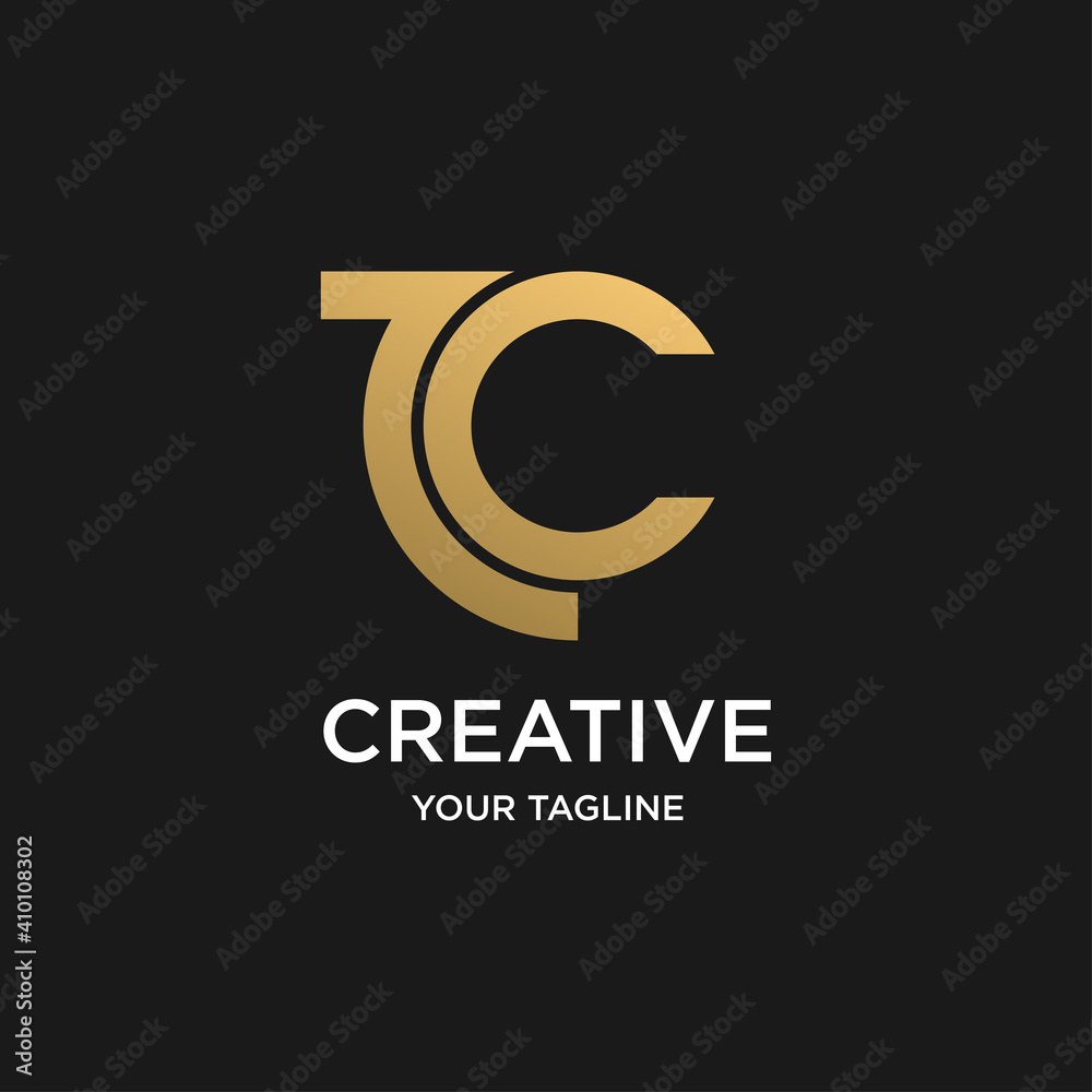 Abstract Combination of T and C Letter Logo Design Stock Vector | Adobe ...