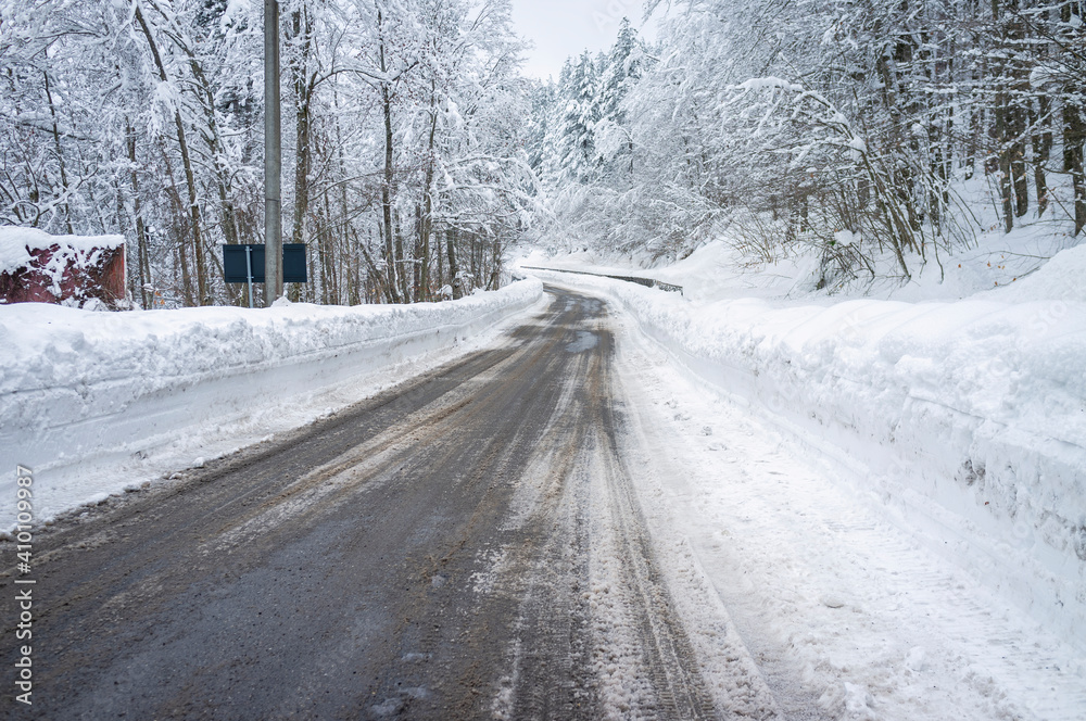 The Brallo pass, between Lombardy and Liguria Regions (Northern Italy) covered of snow during winter season. Is part of the The Brallo pass, between Lombardy and Liguria Regions (Northern Italy) covered of snow during winter season. Is part of the