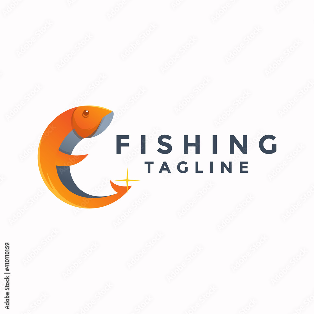 Obraz premium fishing colorful logo