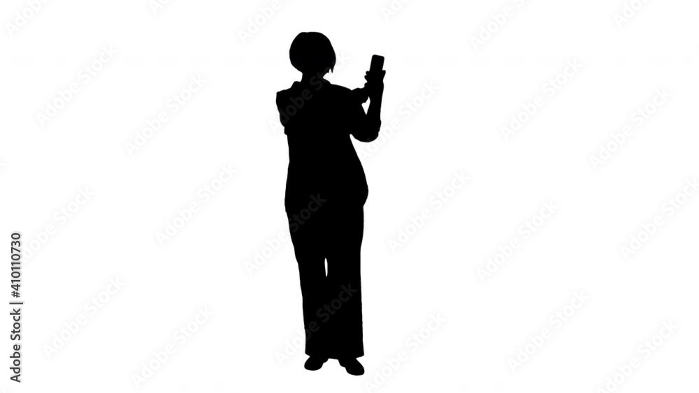 Silhouette Intelligent grandma taking a selfie. Silhouette Intelligent grandma taking a selfie.