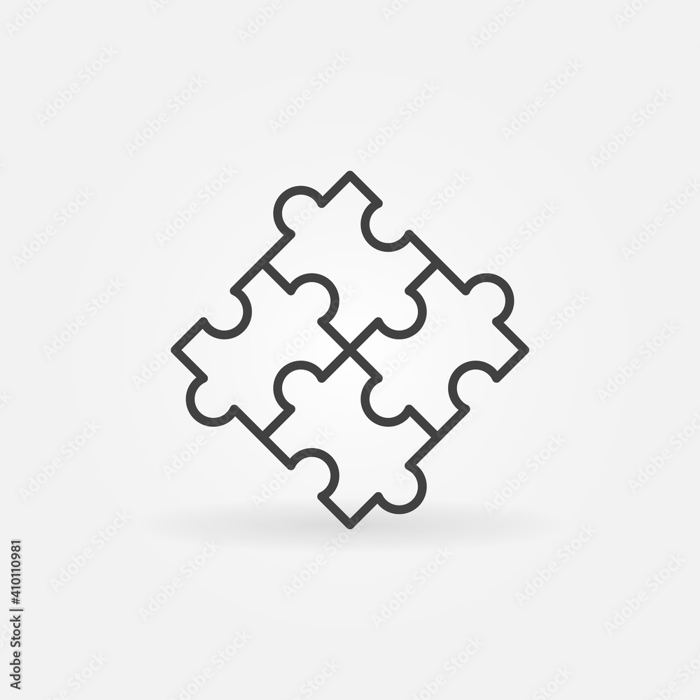 Vector Puzzle concept icon or sign in outline style Vector Puzzle concept icon or sign in outline style