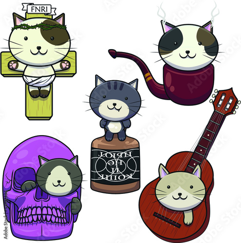 paquete de vectores de gatos fuera de contexto