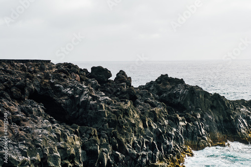 Beautiful view of Los hervideros in Lanzarote, Canary Islands, Spain. photo