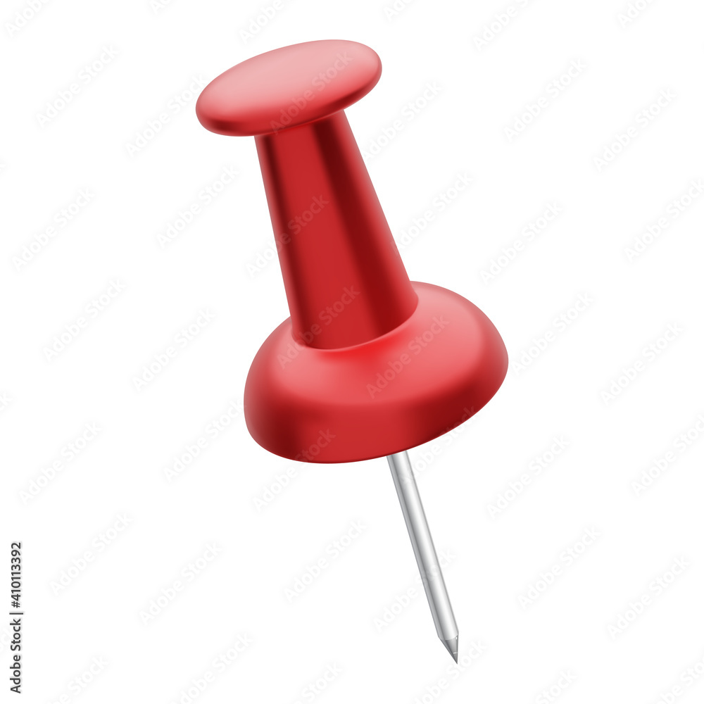 Red push pin isolated on white background. Thumbtack. Vector illustration Red push pin isolated on white background. Thumbtack. Vector illustration