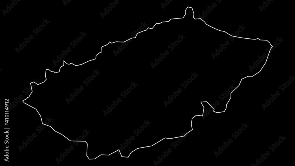 Ribeira Grande Cape Verde municipality map outline animation Ribeira Grande Cape Verde municipality map outline animation