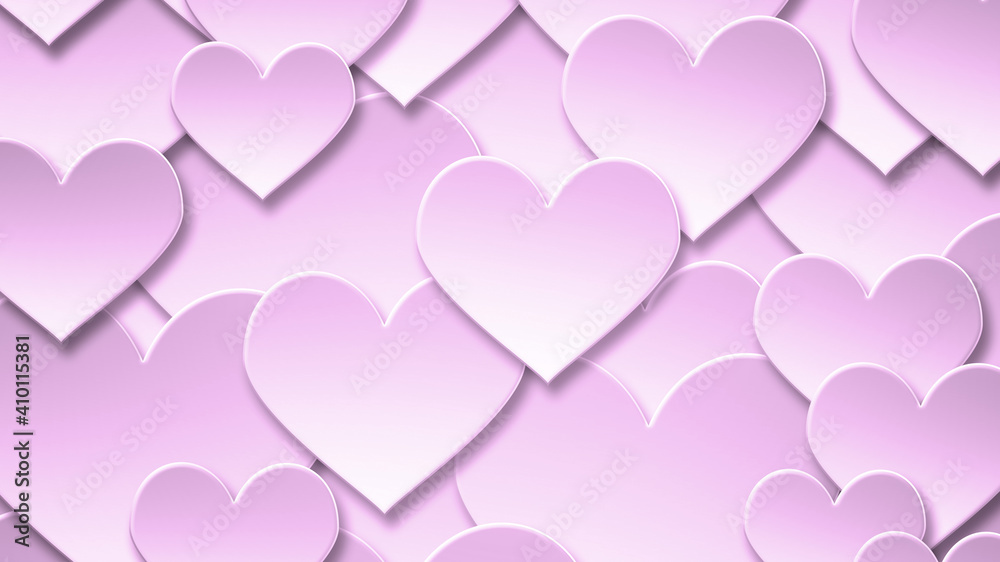 Abstract background of valentine love heart symbol with drop shadows banner.