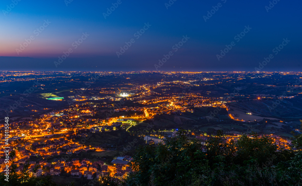 A view on San Marino city from the fortress