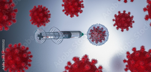 Corona vaccine concepts in 3d illustration 