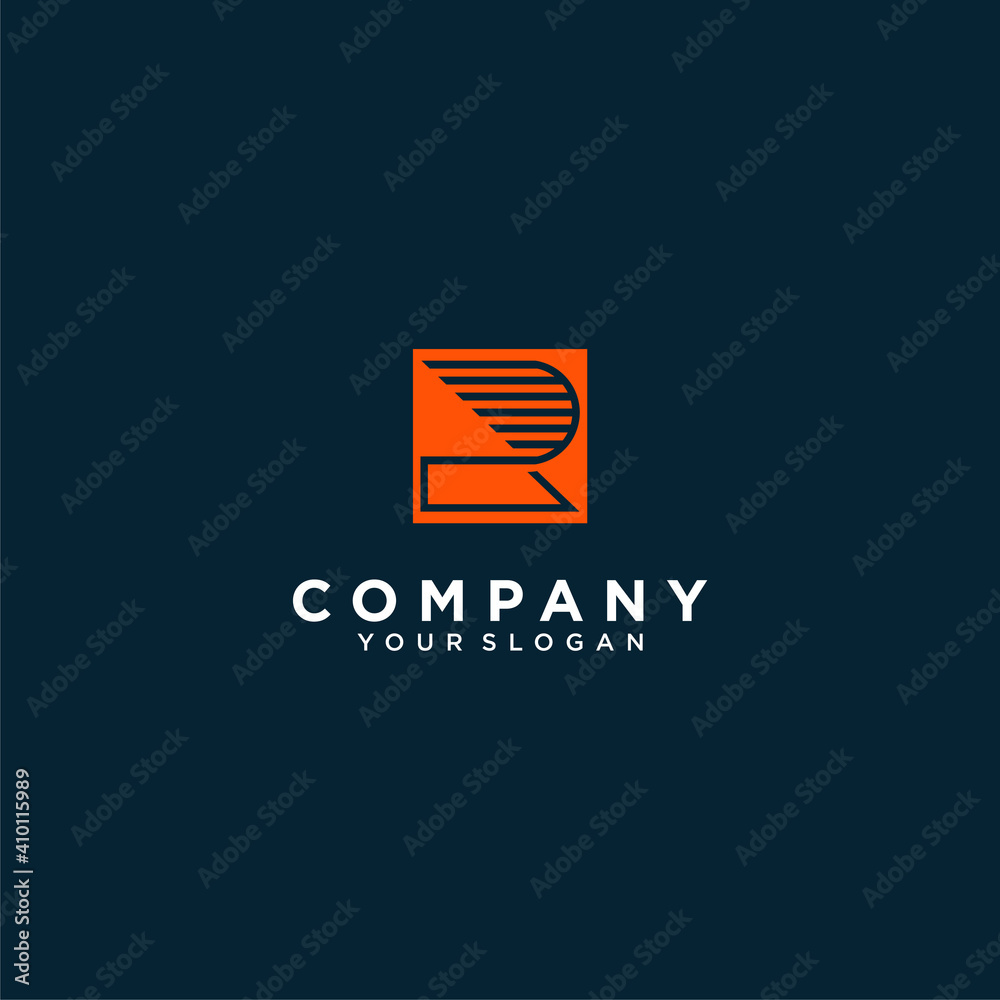 letter r logo collection with modern concept bright colour for company ...